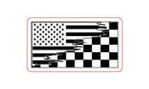 American Flag / Checkered Flag - Hat Patch